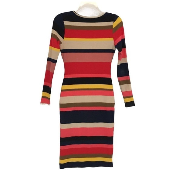 Anthropologie Plenty by Tracy Reese Vivid Striped Ribbed Knit Bodycon Dress XS - Picture 2 of 13